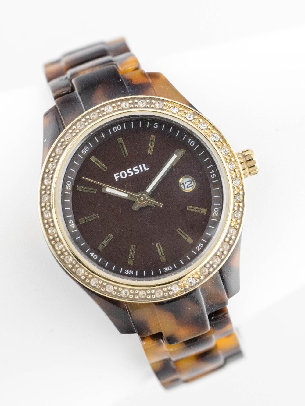 Fossil Stella Mini ES2922 Women's Tortoise Quartz Analog Watch Fresh Battery